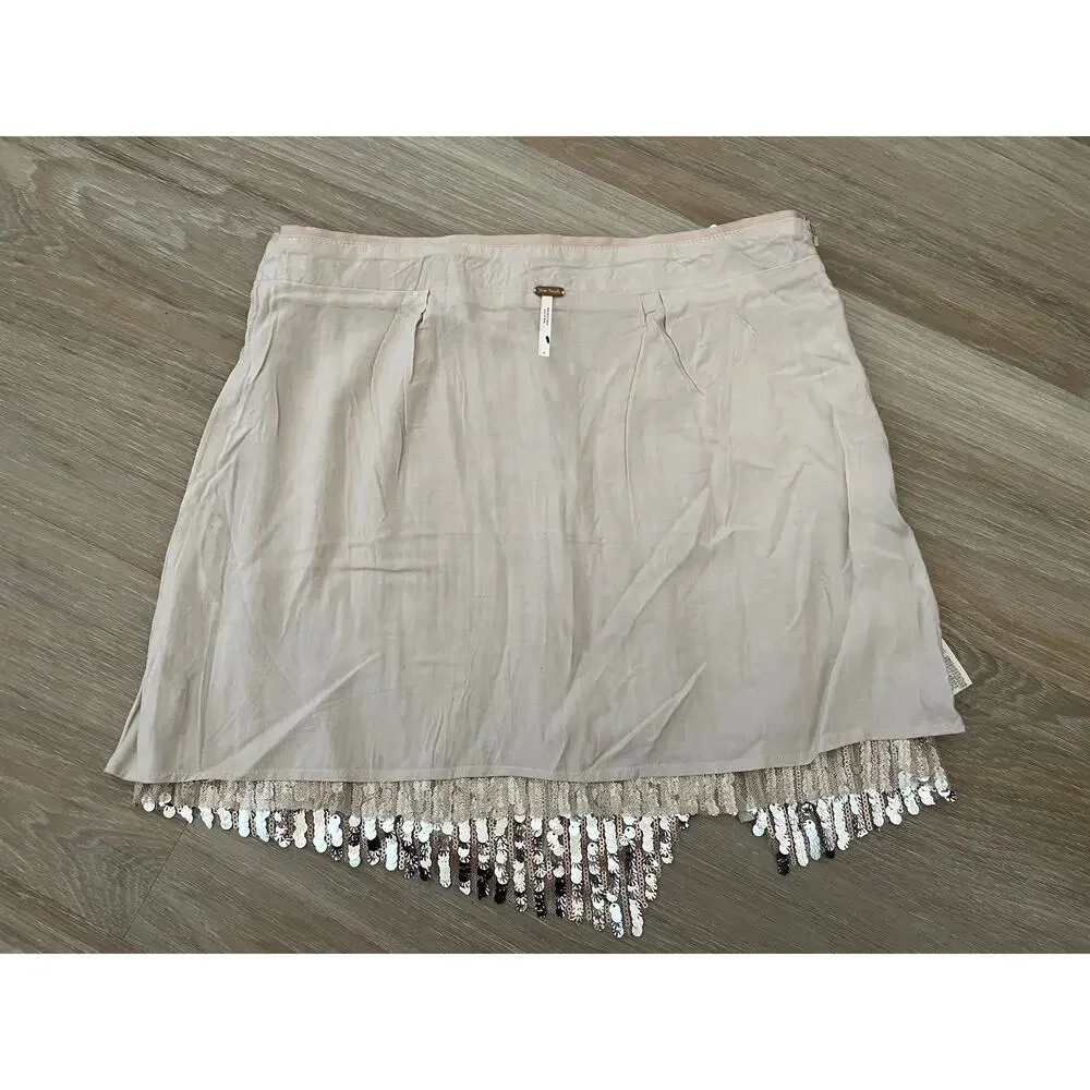 Free People | Faux Wrap Sequin Mini Skirt size 2